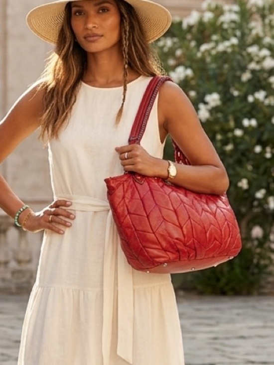 Mauro Volponi Handbags - Italian Made Mauro Volponi Red Leather Tote Shoulder Bag